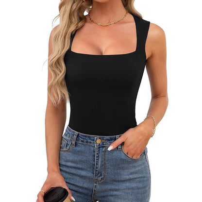 🎁2026 New Arrivals 50% OFF💥Women's Square Neck Sleeveless Double-Layer Tank Top