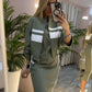 Women's Stand Collar Jacket & Dress Set