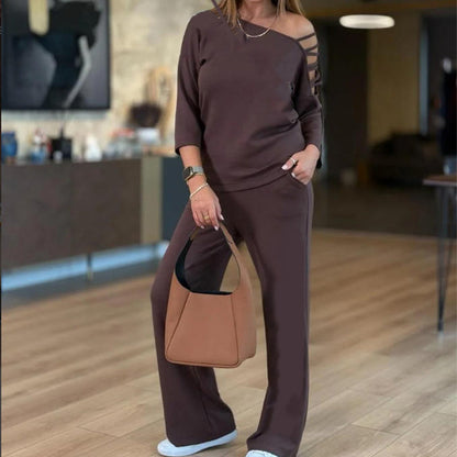 Women's Casual Off-Shoulder Sport 2-Piece Set