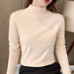 Women's Comfortable Solid Color Half High Neck Long Sleeve Top