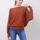 🔥Women's Boat Neck Dolman Sleeve Ribbed Knitted Sweaters🎁