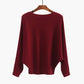 🔥Women's Boat Neck Dolman Sleeve Ribbed Knitted Sweaters🎁