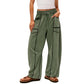 👖 LIMITED-TIME 50% OFF! ✨ Women's Drawstring Wide-Leg Pants – Loose, Color-Block, All-Day Ease 🌿