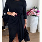 Women's Elegant Knot-Front Slit Midi Dress