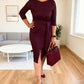 Women's Elegant Knot-Front Slit Midi Dress