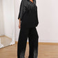 ⏳Limited-time 50% off⏰Women's Rhinestone Half-Zip Top & Loose Pants 2-Piece Set👚👖