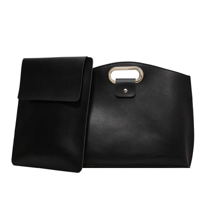 The 2-Piece Set: Sophisticated Business Waterproof Leather Laptop & Tote Set