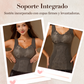 Thermal Sleeveless Jacquard for Women with Integrated Bra