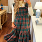 Women’s Chic Plaid Ruffled Spaghetti Strap Dress