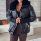 Women's Chic Puffer Jacket with Faux Fur Collar