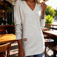 Casual V-Neck Mid-Length Top for Women