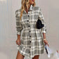 Women’s Graceful Plaid A-Line Shirt Dress