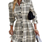 Women’s Graceful Plaid A-Line Shirt Dress