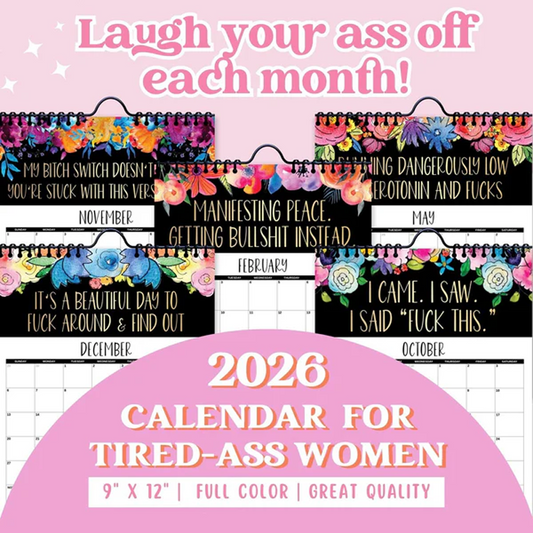 2026 Funny Floral Wall Calendar