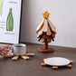 Wooden Tree-Shaped Trivet with Star or Apple