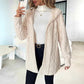 Women's Mid-Length Hooded Quilted Plush Coat