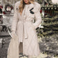 Women's Long Plush-Collar Quilted Puffer Coat