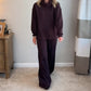 Women's High-Neck Sweatshirt and Wide-Leg Pants Set
