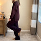 Women's High-Neck Sweatshirt and Wide-Leg Pants Set
