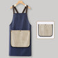 Cross-Back Waterproof Apron with Detachable Hand Towel