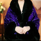 🔥New arrivals offer-Women's Elegant Faux Fur Sequined Shawl Wrap