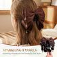 Elegant Bow Hair Claw With Sparkling Tassels