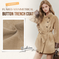 Women's Retro Flared Asymmetrical Button Trench Coat