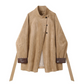 Women's Retro Flared Asymmetrical Button Trench Coat