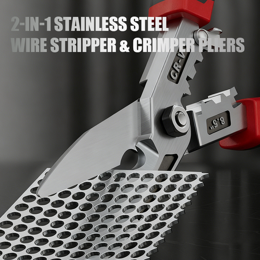 2-in-1 Stainless Steel Wire Stripper & Crimper Pliers