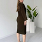 Slim-Fit Knit Dress with Matching Sweater