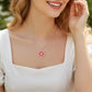 Pink Peach Blossom Sterling Silver Necklace