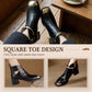Square Toe Ankle Boots for Women
