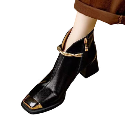 Square Toe Ankle Boots for Women