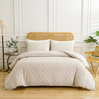 📢📢40%  OFF !! ⏰3-Piece Cutwork Tufted Bedding Set