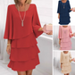 💃LAST DAY SAEL 40% OFF!!✨Women's Tiered Ruffle Dress with Flared Sleeves