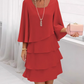 💃LAST DAY SAEL 40% OFF!!✨Women's Tiered Ruffle Dress with Flared Sleeves