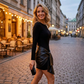 Women's Long Sleeve Tie-Waist Bodycon Dress