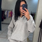 Women's Sparkle V-Neck Top and Drawstring Pants Set