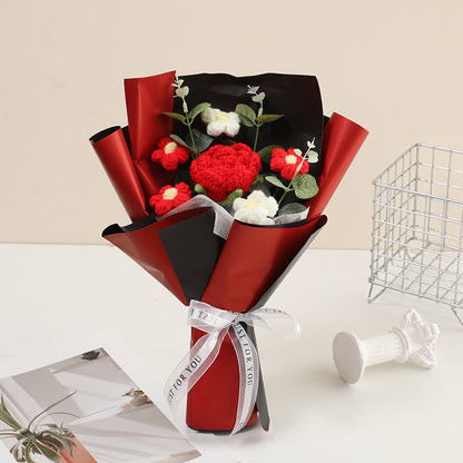 💕 Handmade Delicate Crochet Flower Bouquet – Mother's Day Special – Lifelike Design, Durable & Perfect Gift for Mom 🎁