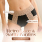 Retro Lace & Satin Panties with Silk Crotch