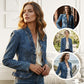 🧥 50% OFF NOW! 🌸 Women's Ruffle Trim Open-Front Denim Jacket – Lightweight & Feminine – Versatile & Chic 👗