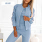 Women's Casual 3-Piece Set - Jacket, Tank Top & Pants