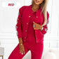 Women's Casual 3-Piece Set - Jacket, Tank Top & Pants