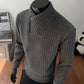 High-Neck Asymmetrical Zipper Sweater for Men