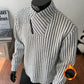 High-Neck Asymmetrical Zipper Sweater for Men