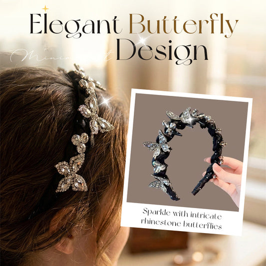 Elegant Rhinestone Butterfly Headband for Women