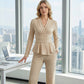 Women's Peplum Top & Pants 2-Piece Set