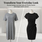 Casual Crew Neck Ruched Bodycon Mini Dress