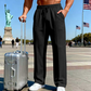 Men's Elastic Waist Drawstring Straight Leg Pants