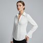 Women’s Structured Waist Button-Down Shirt